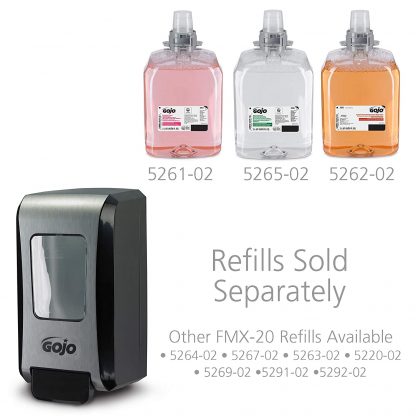GOJO FMX-20 Push-Style Foam Soap Dispenser, Black/Chrome