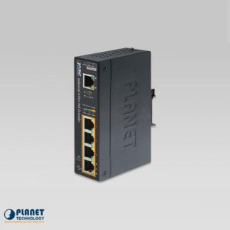 IPOE-E174 IP30 Industrial 1-Port 60W Ultra POE to 4-Port 802.3af/at Gigabit POE Extender (-40 to 75 C)