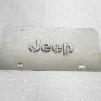 Jeep chrome vanity plate emboss lettering stainless steel